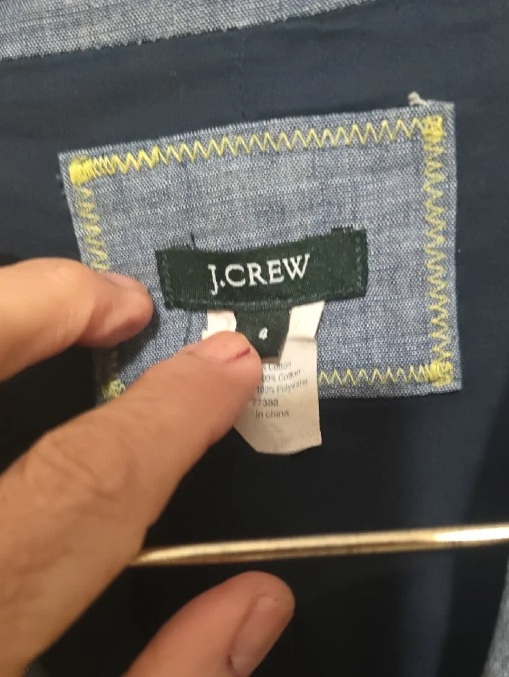 J. Crew Navy Jacket with Chambray Collar Trim 4